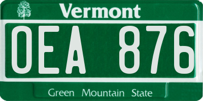 VT license plate OEA876
