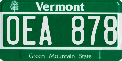 VT license plate OEA878