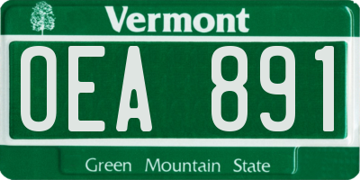 VT license plate OEA891