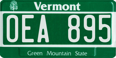 VT license plate OEA895