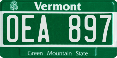 VT license plate OEA897