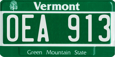 VT license plate OEA913