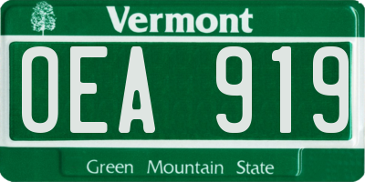VT license plate OEA919