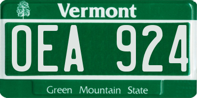 VT license plate OEA924