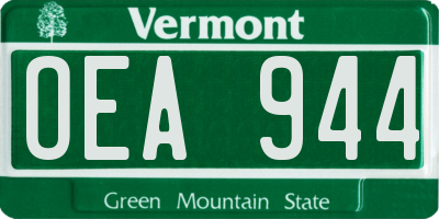 VT license plate OEA944