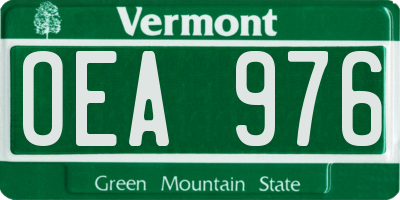 VT license plate OEA976