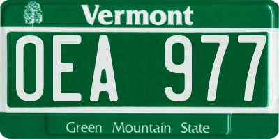 VT license plate OEA977