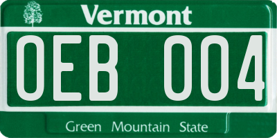 VT license plate OEB004