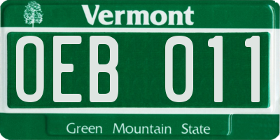 VT license plate OEB011
