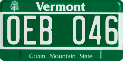 VT license plate OEB046
