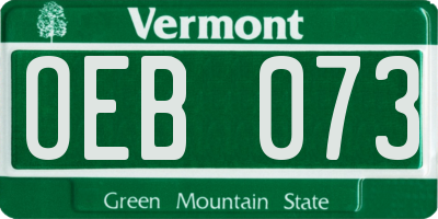 VT license plate OEB073