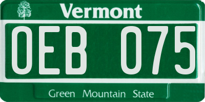 VT license plate OEB075