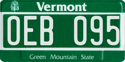 VT license plate OEB095