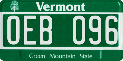 VT license plate OEB096