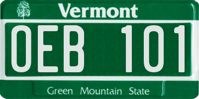 VT license plate OEB101