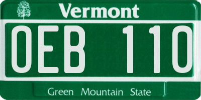 VT license plate OEB110