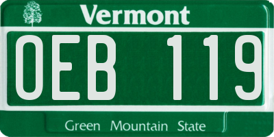 VT license plate OEB119