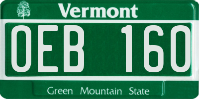 VT license plate OEB160