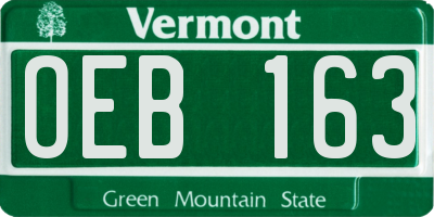 VT license plate OEB163