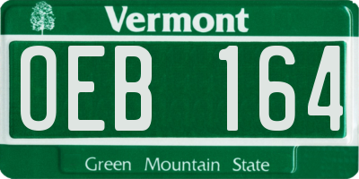 VT license plate OEB164