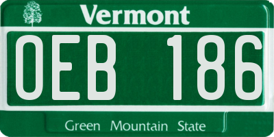 VT license plate OEB186