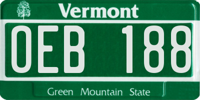 VT license plate OEB188