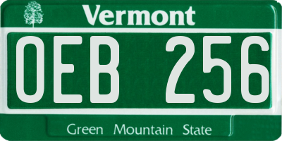 VT license plate OEB256