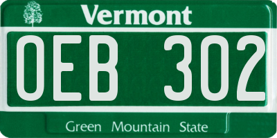 VT license plate OEB302