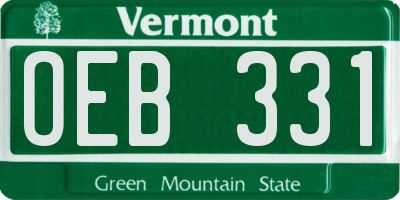 VT license plate OEB331
