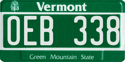VT license plate OEB338
