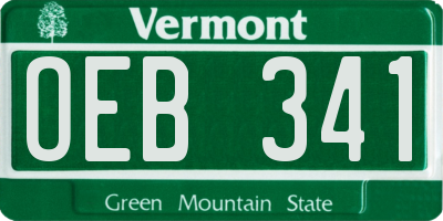 VT license plate OEB341