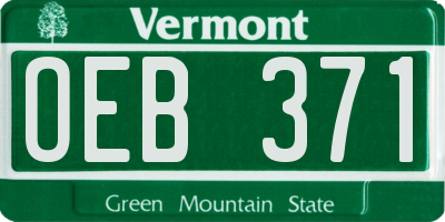 VT license plate OEB371