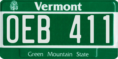 VT license plate OEB411