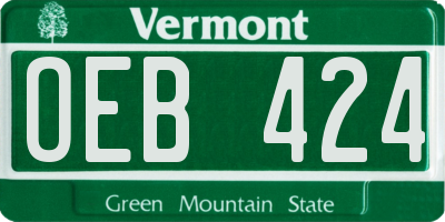VT license plate OEB424