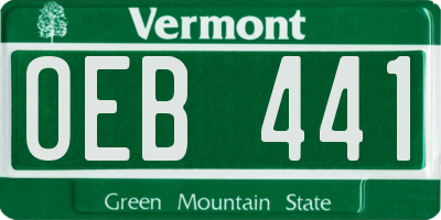 VT license plate OEB441