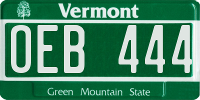 VT license plate OEB444