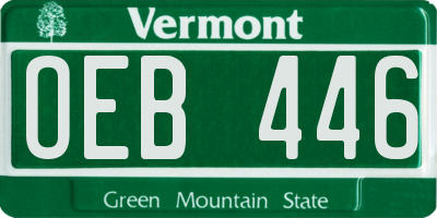 VT license plate OEB446