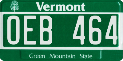 VT license plate OEB464