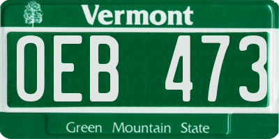VT license plate OEB473