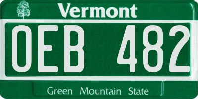 VT license plate OEB482