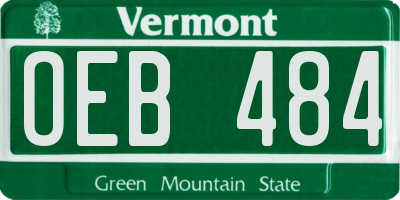 VT license plate OEB484
