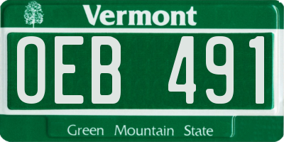 VT license plate OEB491