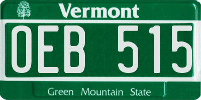 VT license plate OEB515