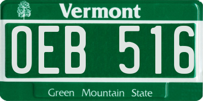 VT license plate OEB516