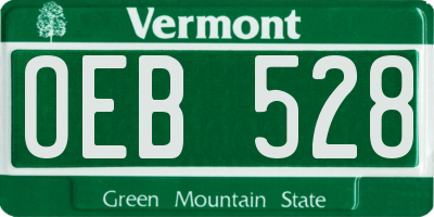 VT license plate OEB528