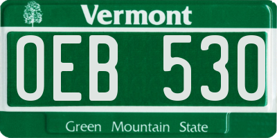 VT license plate OEB530