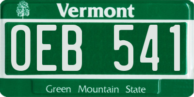 VT license plate OEB541