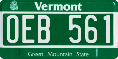 VT license plate OEB561