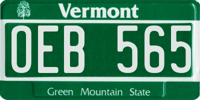 VT license plate OEB565