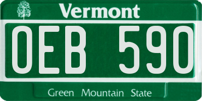 VT license plate OEB590